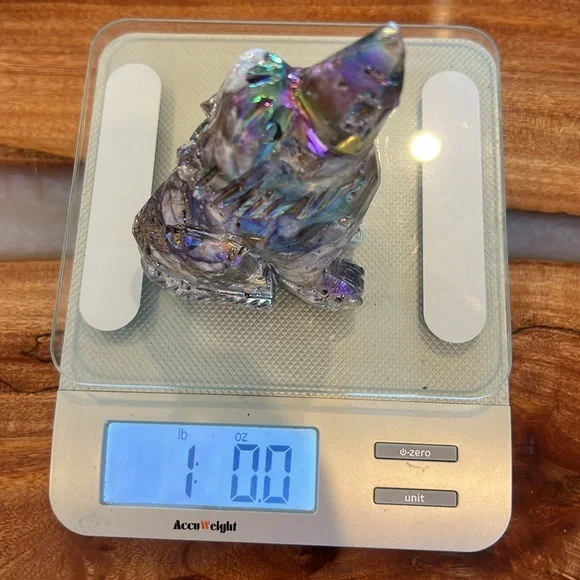Aurora Sphalerite Wolf 🐺 Crystal Gemstone Carving NWOT